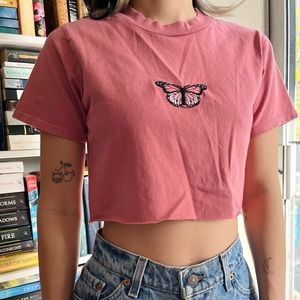 Brandy Melville butterfly crop top